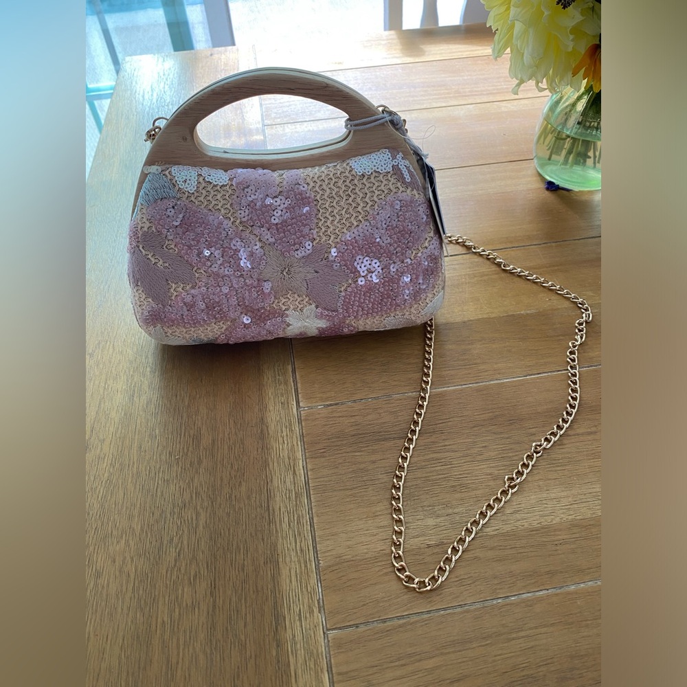 NWT Haute Hippie Floral Sequin Bag / Purse